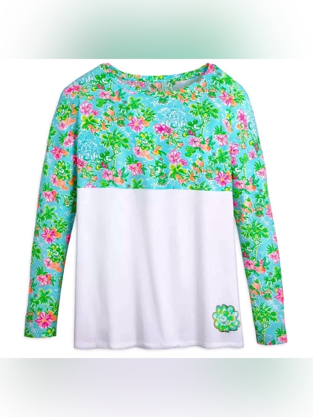 NEW LILLY PULITZER x DISNEY BLUE IBIZA LONG SLEEVE FINN TOP IN SIZE XXS